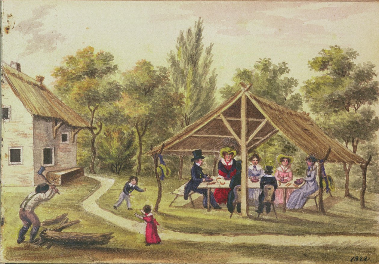 1813〜25年、1822年に書かれたカールバウマンの日記から居酒屋でのアフタヌーンティー 作： フランツ・パウムガルテン