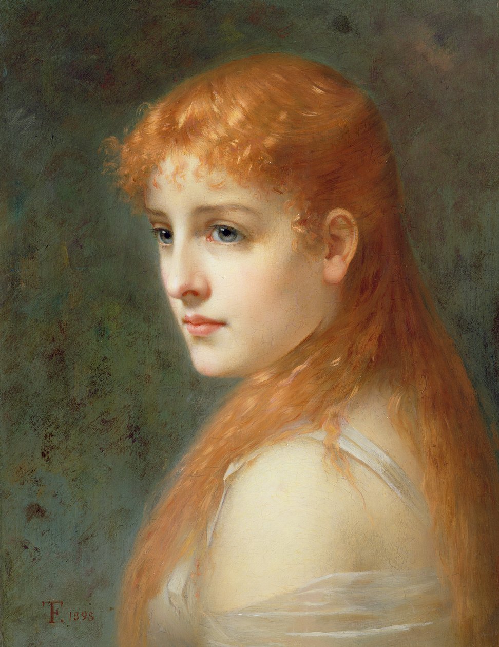 赤い髪の少女、1895 作： フランツ・トーン