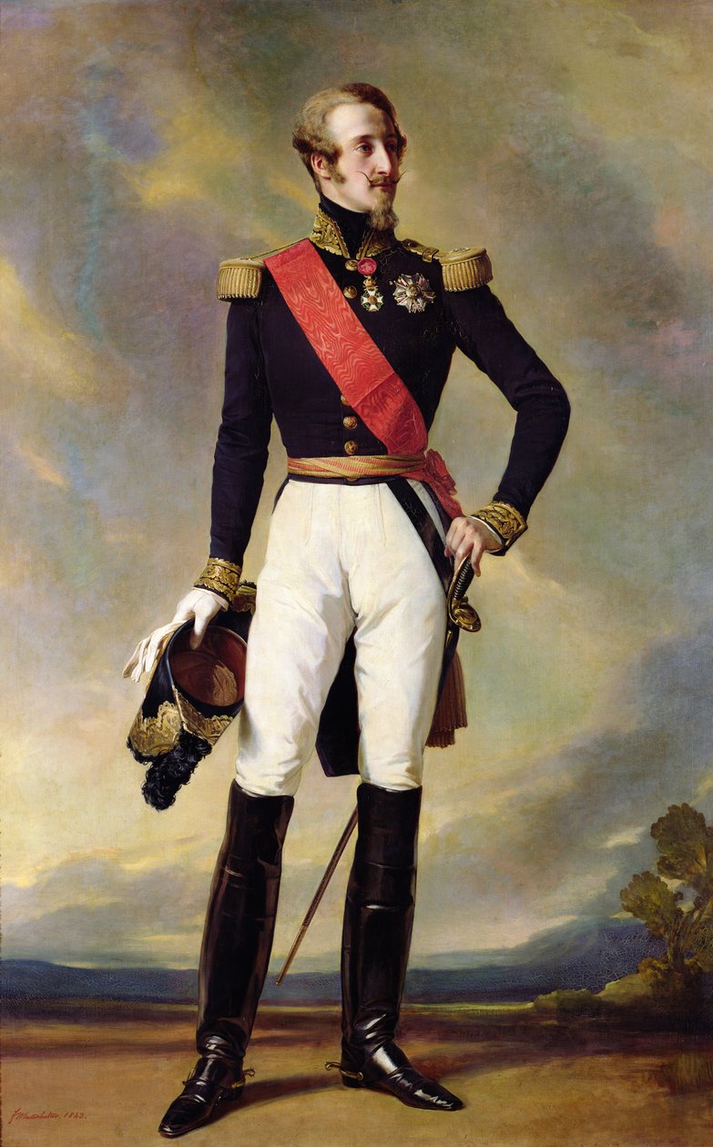 オルレアンのルイ・チャールズ・フィリップ（1814-96）ヌムール公、1843 作： フランツ・ザビエル・ウィンターハルター