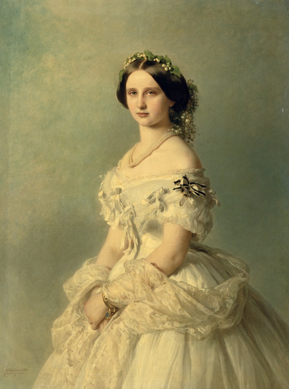 1856年のバーデン王女の肖像 作： フランツ・ザビエル・ウィンターハルター