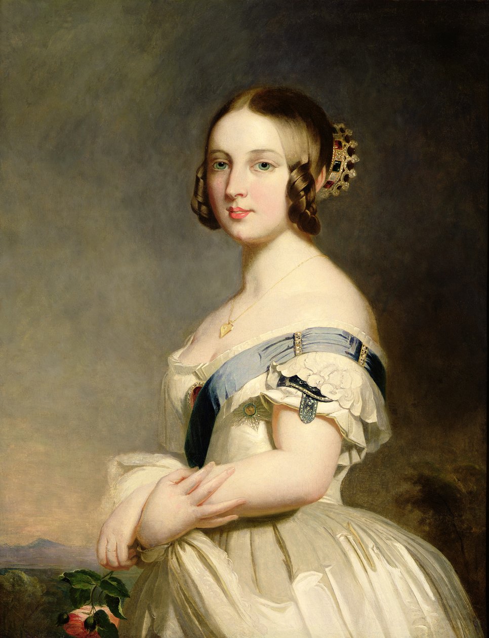 ビクトリア女王（1819-1901）（15318および159010も参照） 作： フランツ・ザビエル・ウィンターハルター