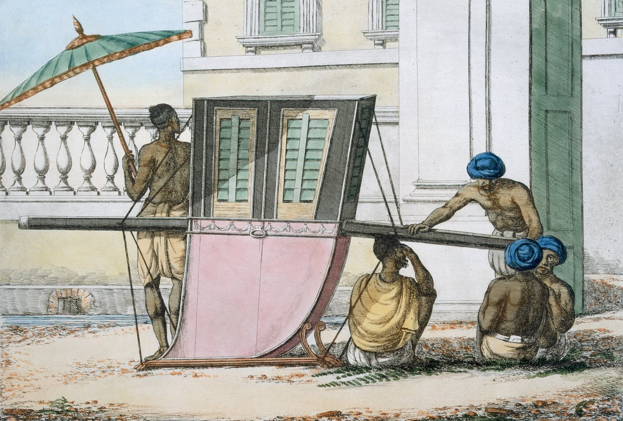 「ヒンドゥー教徒の作法、習慣、服装」のパラカン座、1799年（着色エッチング） 作： フランツ・バルタザール・ソルビンズ