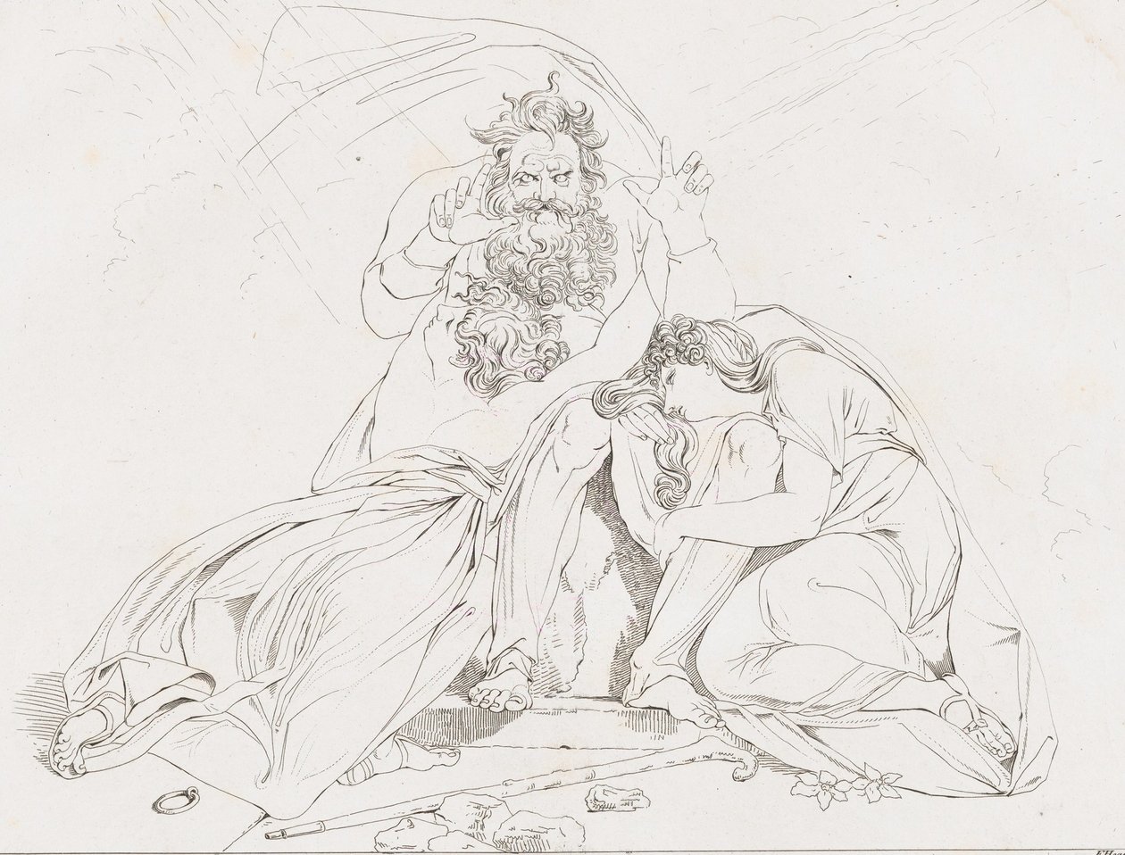 Der Tod des Oedipus オイディプスの死、1806 年。 作： フランツ・ヘギ
