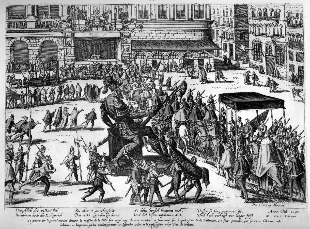 1582年2月19日、アントワープでのアランソン公爵（1554-84）のフランスのヘラクレスフランソワの侵入 作： フランツ・ホーゲンベルク