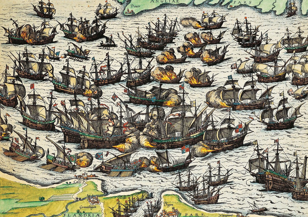 フランツ・ホーゲンベルグ（1535-1590）による彫刻「無敵艦隊」（スペイン 作： フランツ・ホーゲンベルク
