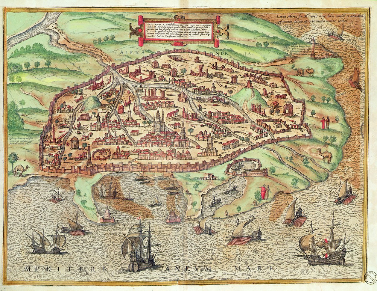世界ニューヨーク」からの地図、1572 作： フランツ・ホーゲンベルク