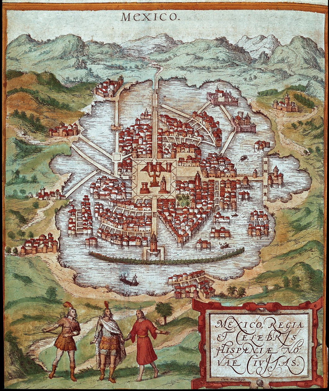 メキシコの地図（彫刻 作： フランツ・ホーゲンベルク