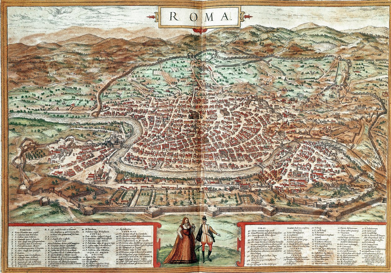 ローマの地図（彫刻 作： フランツ・ホーゲンベルク