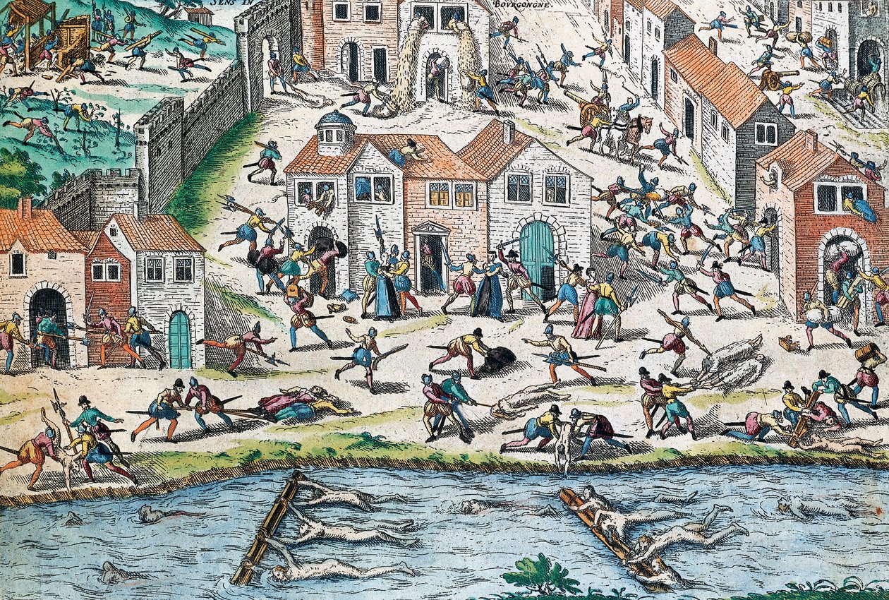 フランス宗教戦争の一場面 フランツ・ホーゲンベルク（1535-1590）のエングレーヴィング フランス 作： フランツ・ホーゲンベルク