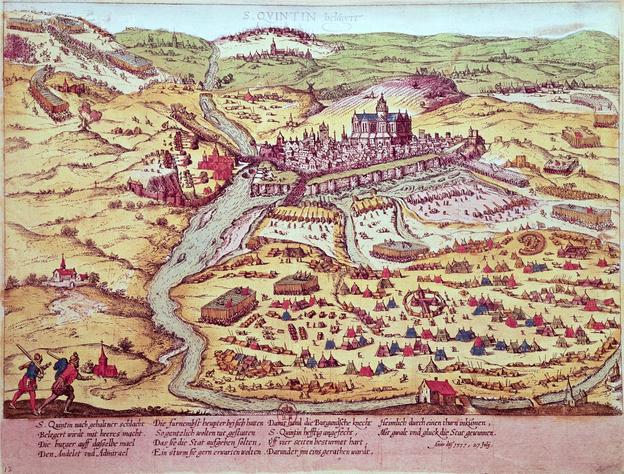 聖クエンティンの包囲、1557年7月27日 作： フランツ・ホーゲンベルク