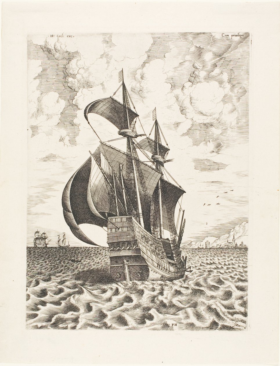 The Sailing Vessels より、港に向かって帆走する武装した 4 人のマスター 作： フランツ・ヒュイス