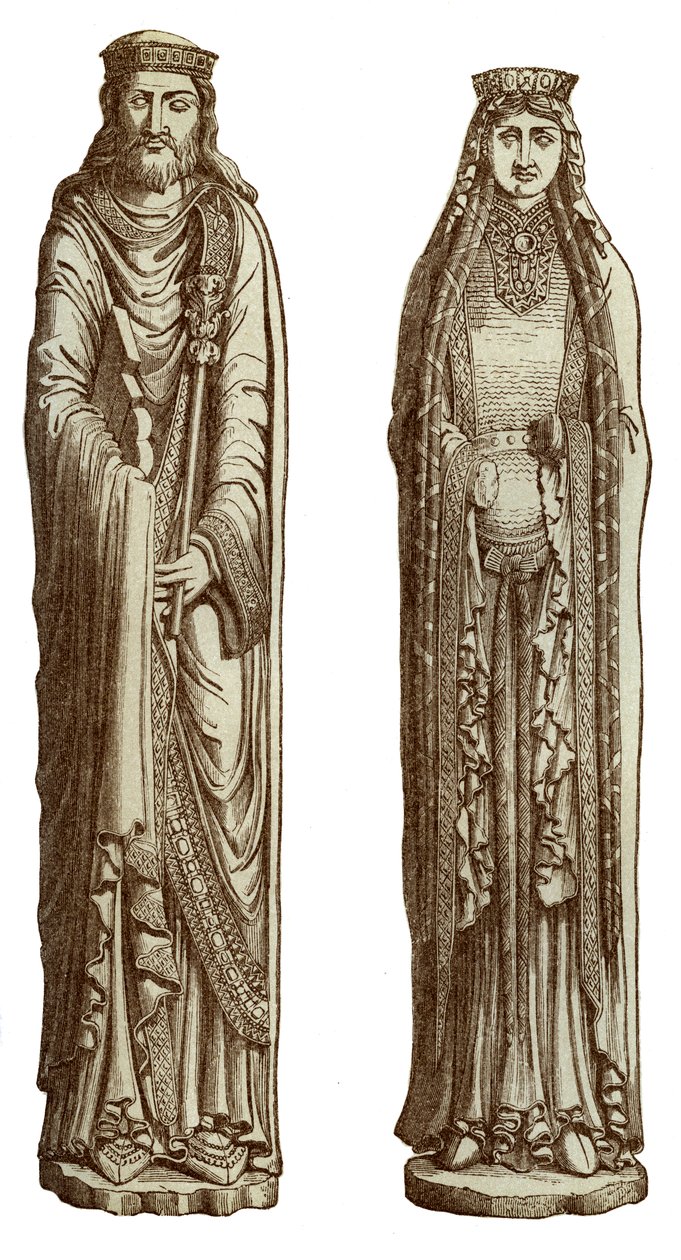 クロービス1世とその妻のクロチルド、12世紀、1870 作： フランツ・ケラーホーフェン