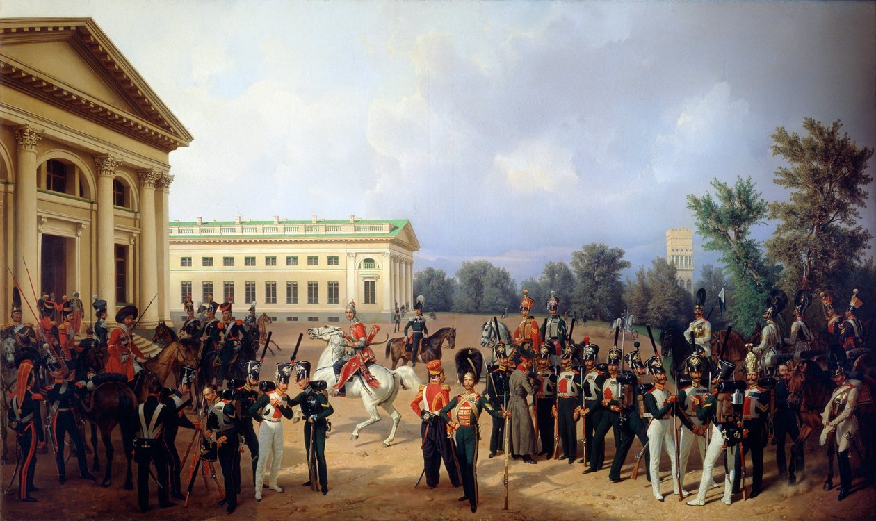 1832年、1841年のツァールスコエセローの帝国ロシア兵。 作： フランツ・クルーガー