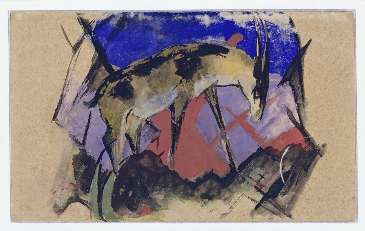 Antilope (auch: Steinbock) (Postkarte an Else Lasker-Schüler) 作： フランツ・マーク