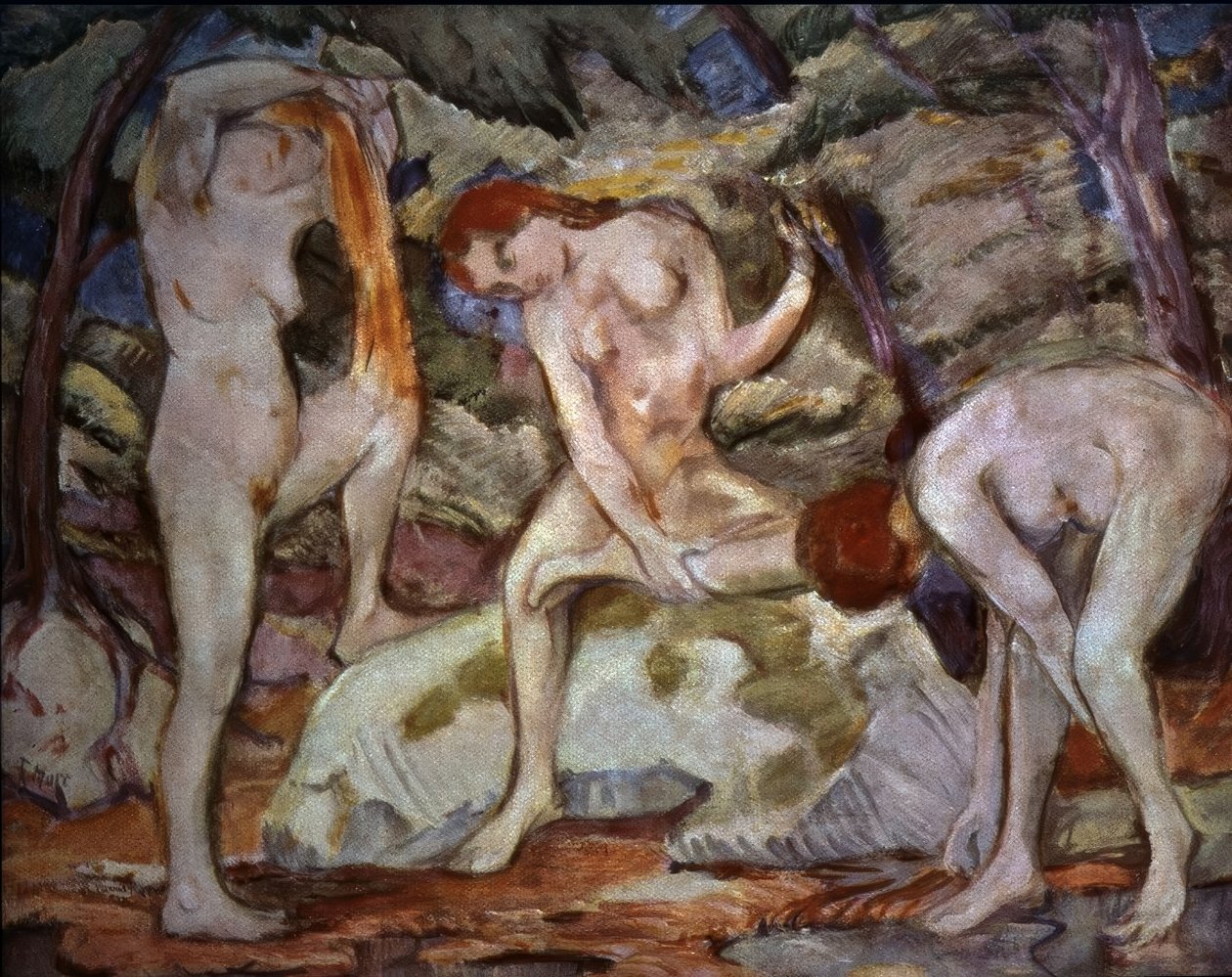 入浴-1910-O - L-106×141 作： フランツ・マーク