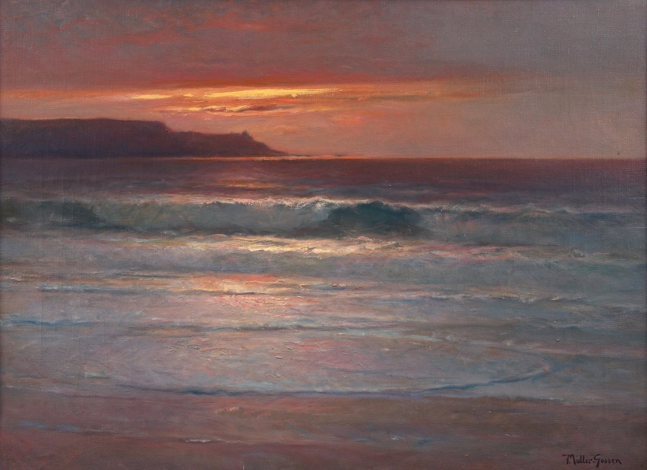 最後の夏の光線、c.1890-1900（キャンバスに油彩） 作： フランツミュラーゴッセン