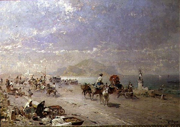 イタリア・パレルモ湾の海岸道路 作： フランツ・リチャード・ウンターバーガー
