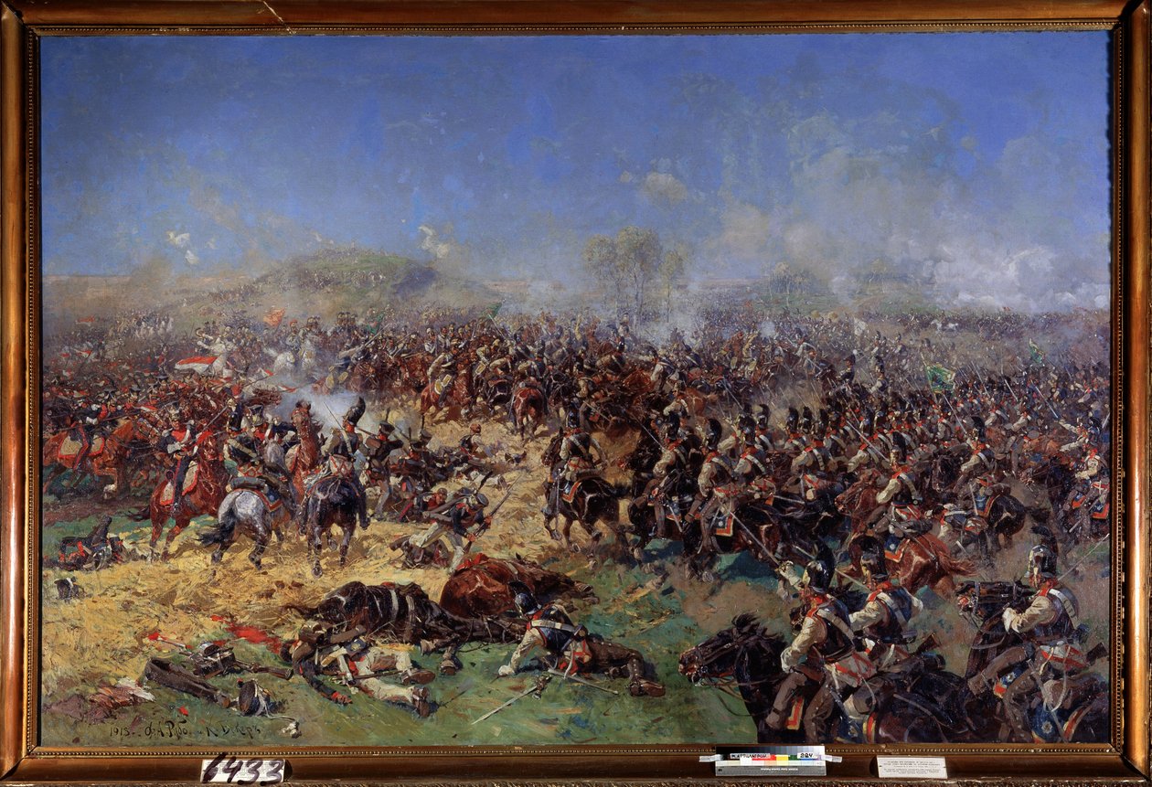 ロシア遠征 (1812 年): ボロジノの戦い (またはモスクワの戦い)、1812 年 8 月 26 日 (または 1812 年 9 月 7 日)、3 回目のフランス軍の攻撃 (8 月 26 日のボロジノの戦い) 作： フランツ・ルーボー