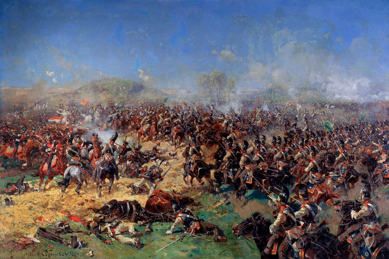 1812年8月26日のボロジノの戦い。1913年の3回目のフランス攻撃。 作： フランツ・ルーボー