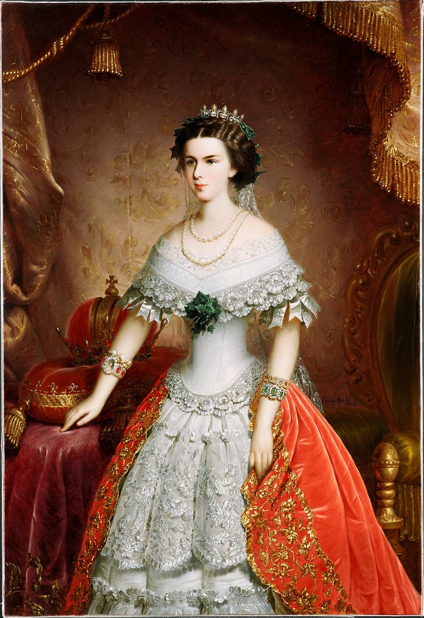1856年、バイエルンのエリザベスの肖像 作： フランツ・ラス・ザ・エルダー