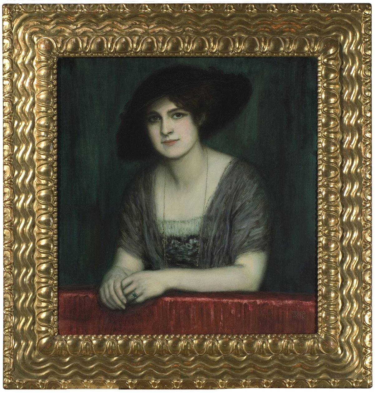 暗い帽子をかぶったメアリー、c。 1916年。 作： フランツ・スタック・リッター・フォン