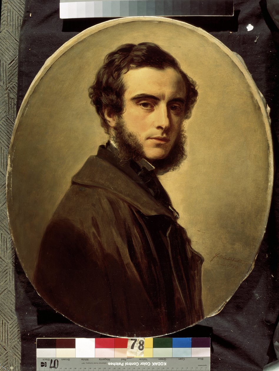 パベル・ペトロヴィッチ・シュヴァロフ伯爵（1830-1908）の肖像（パベル・P・シュヴァロフ伯爵の肖像）。 Franz Xavier Winterhalter (1805-1873) による絵画。 キャンバスに油彩、65 x 55 cm 作： フランツ・ザビエル・ウィンターハルター