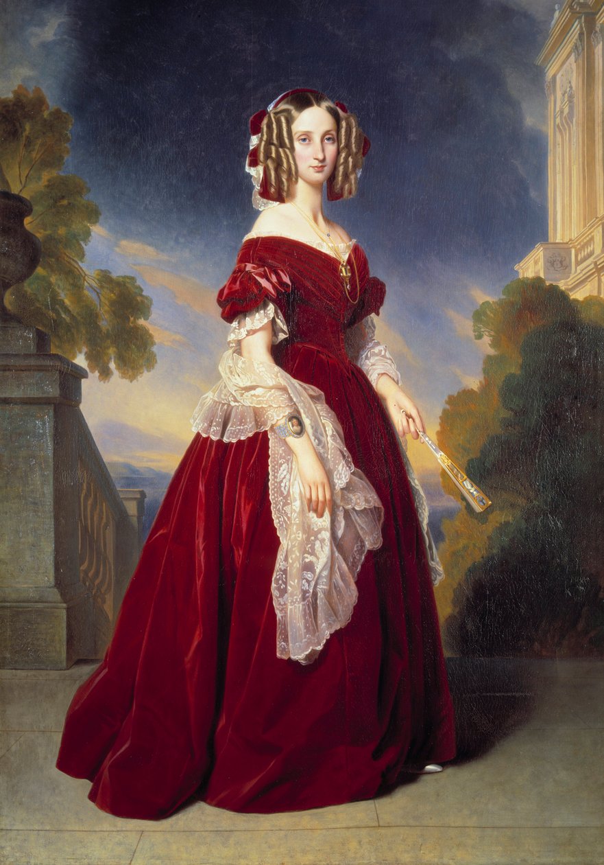 ルイーズ・マリー・テレーズ・シャルロット・イザベル・ドルレアン（ベルギー王妃）（1812-1850）の胸像 Xaver Winterhalter（1806-1873）作画 1841年 Sun.2,15x1,4 m 作： フランツ・ザビエル・ウィンターハルター