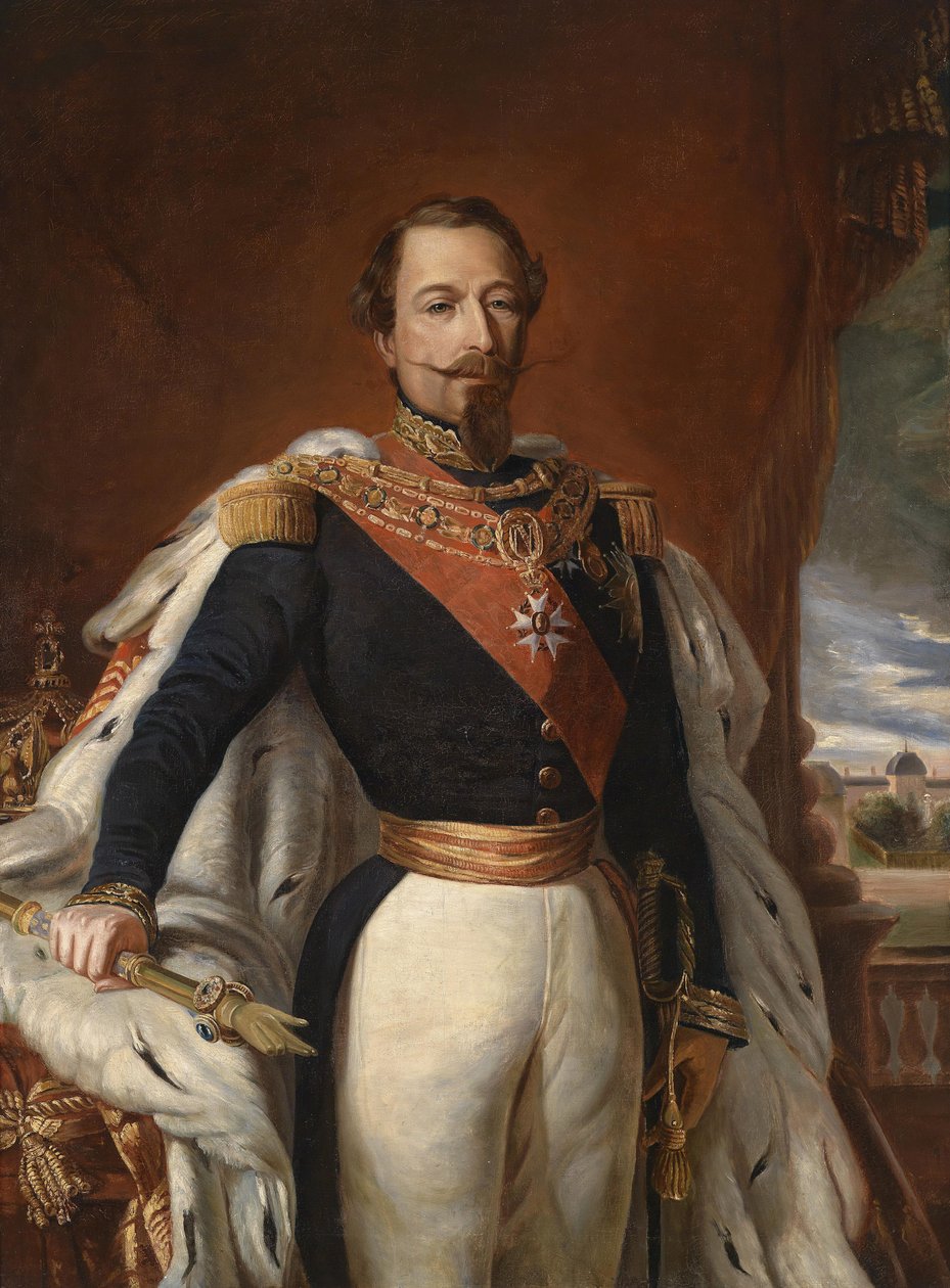 皇帝ナポレオン3世のフランスの肖像1808-1873。 作： フランツ・ザビエル・ウィンターハルター