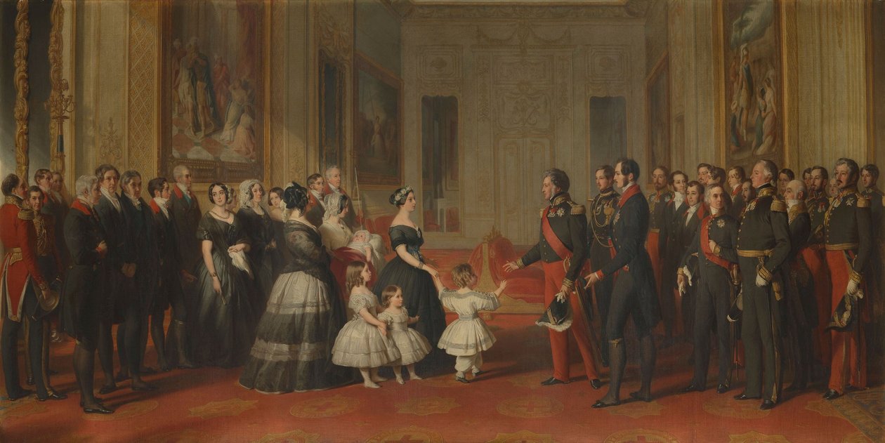1844年10月8日、ウィンザー城でのフランス国王ルイ・フィリップのレセプション 作： フランツ・ザビエル・ウィンターハルター