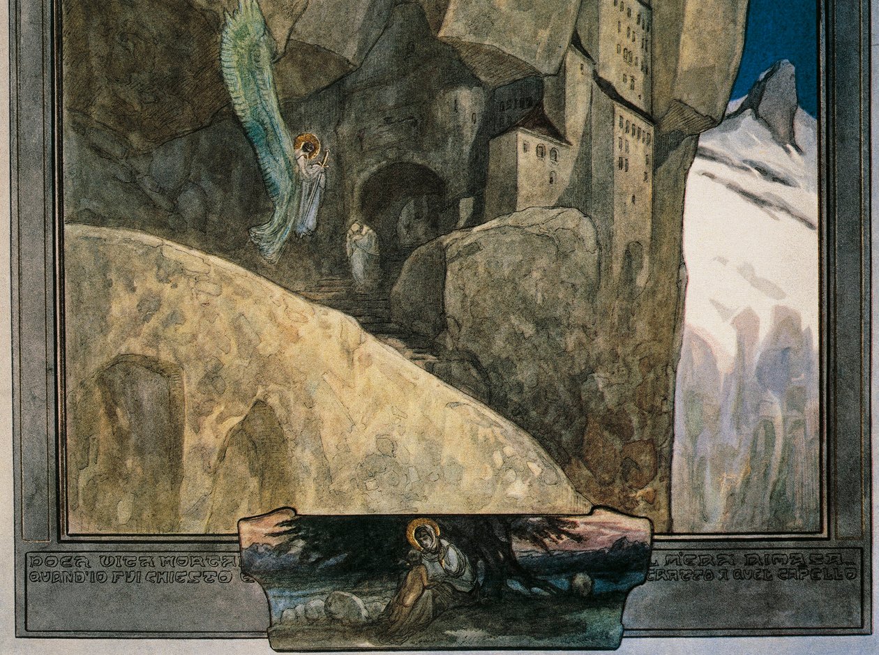 オーストリア、ウィーン、フランツ・フォン・バイロスによるダンテ・アリギエーリ『神曲』の挿絵（天国、歌XXI）、詳細 作： フランツ・フォン (1866-1924) バイロス