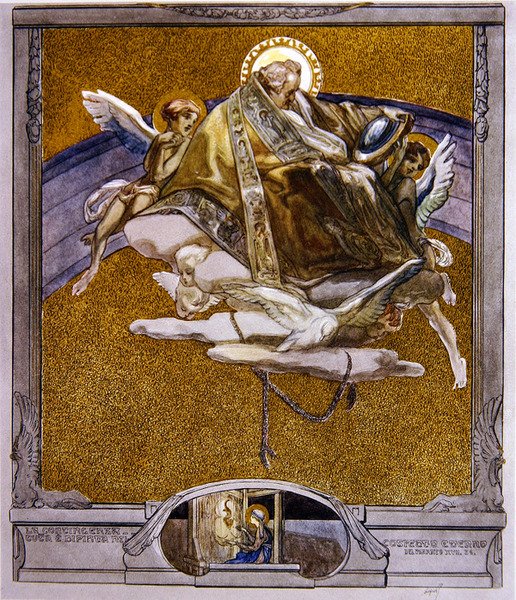 Dantes Divine Comedy、Paradise、Canto XVII、1921年のイラスト（紙にトイレ） 作： フランツ・フォン・バイロス