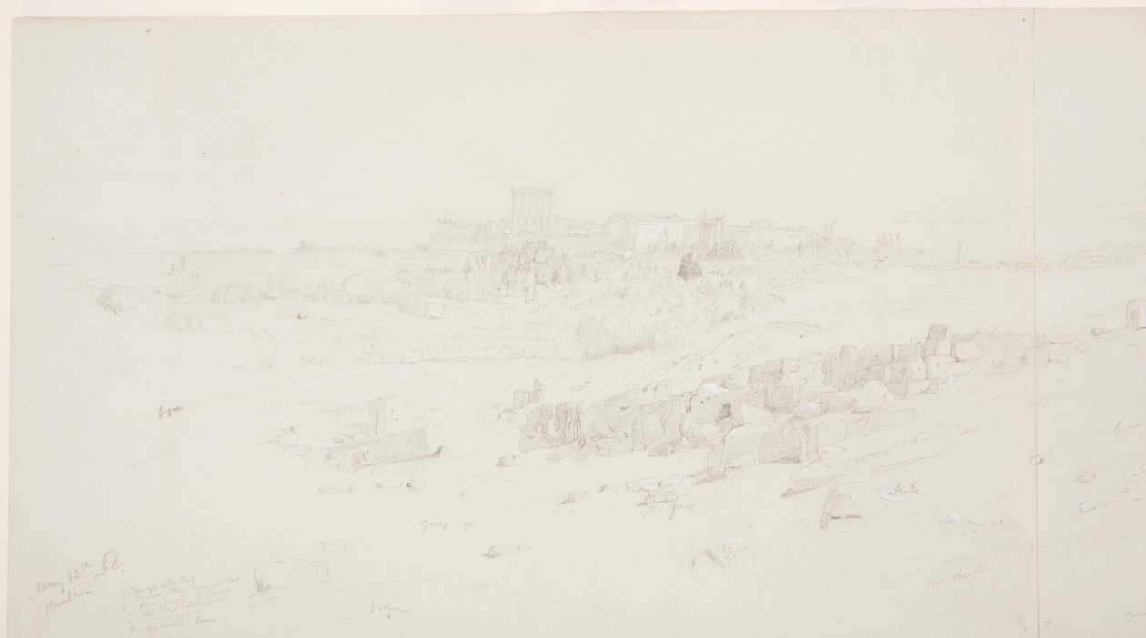 絵、朝の寺院、バールベック、1868年5月12日 作： フレデリックエドウィン教会