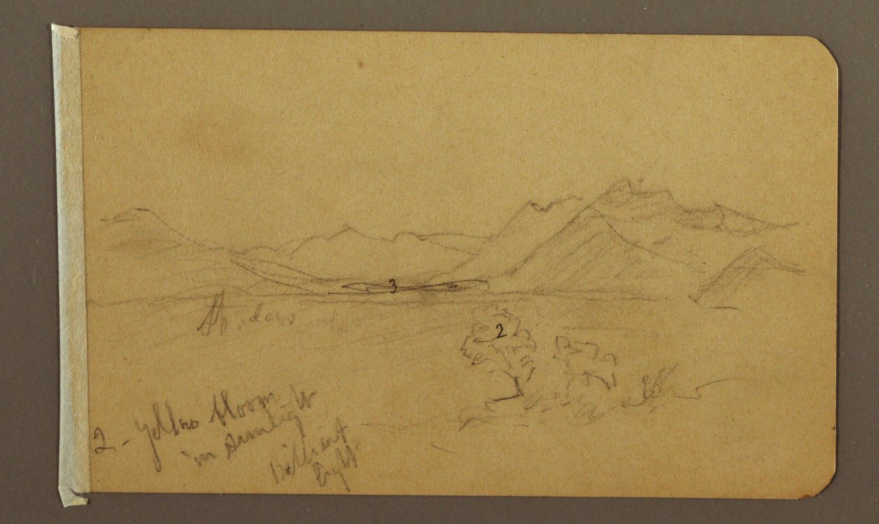 描画、谷、山、おそらく1893 作： フレデリックエドウィン教会