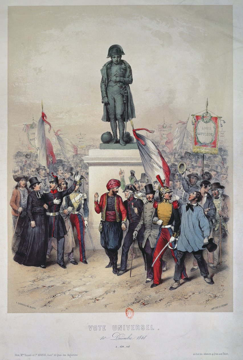 普遍的な参政権、1848年12月10日、ルイナポレオンボナパルトの選挙（1808-73）、1848-49 作： フレデリック・ソリュー