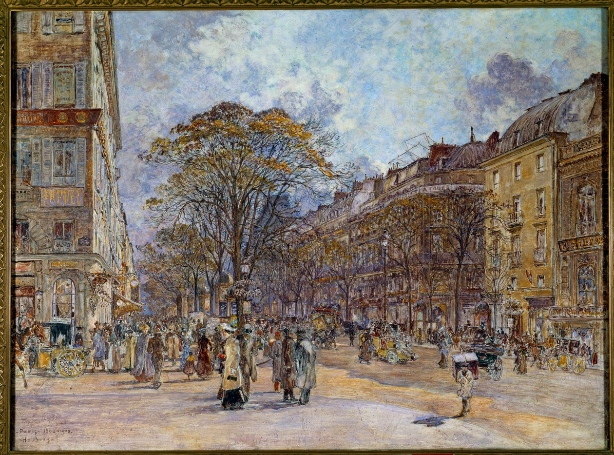 パリのイタリア人街道 フレデリック・アナトール・フーブロン（1851-1908）の絵画 1902年 日。0,55x0,73 m Paris, Musee Carnavalet - パリのイタリア人通り。フレデリック・アナトール・フーブロン（1851-1908）による絵画 作： フレデリック・アナトール・フブロン