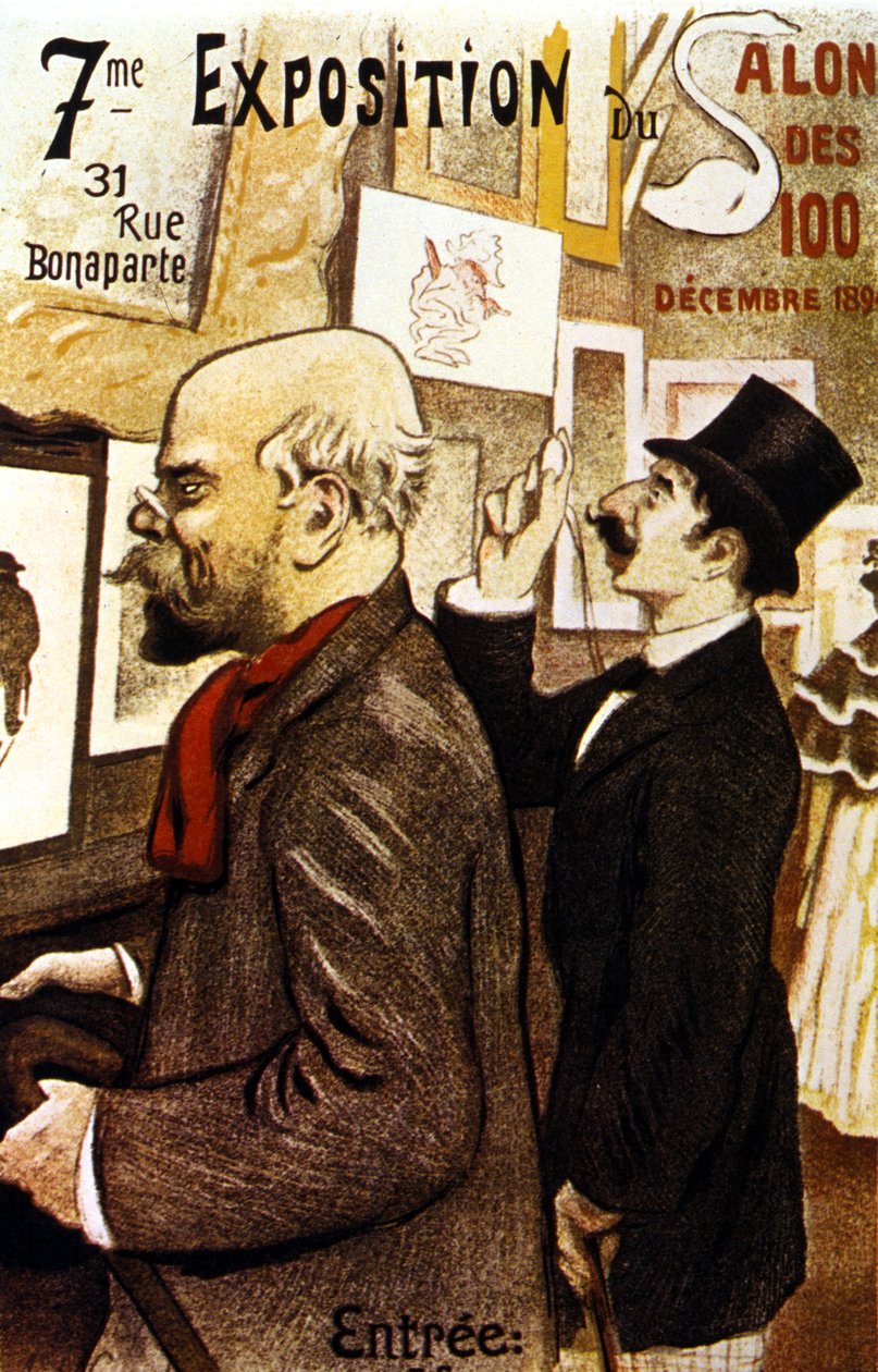 1894年12月、第7回サロン・デ・100展のポスター。ポール・ヴェルレーヌ 作： フレデリック・オーギュスト・カザール