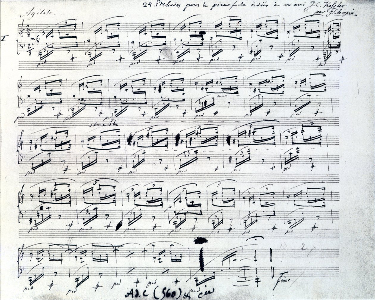 ポーランドの作曲家、フレデリック・ショパン（1810～1849）のピアノ用前奏曲1の楽譜です。 作： フレデリックショパン