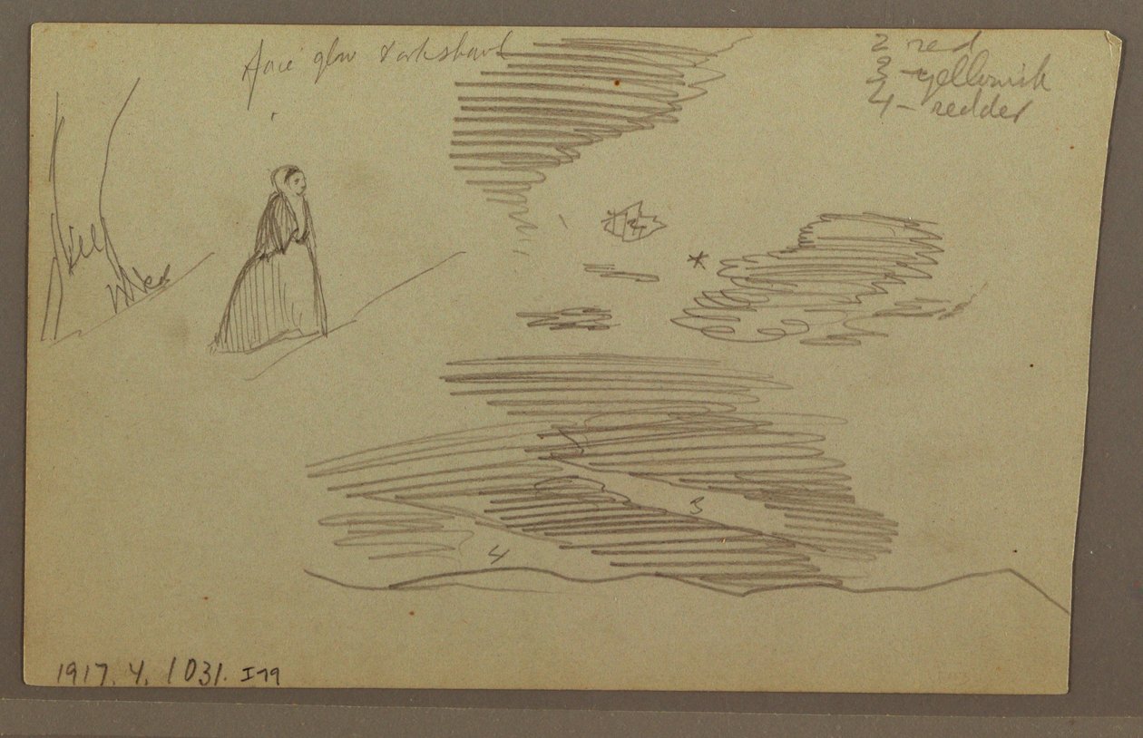 ドローイング、曇り空、おそらく1860年代 作： フレデリックエドウィン教会