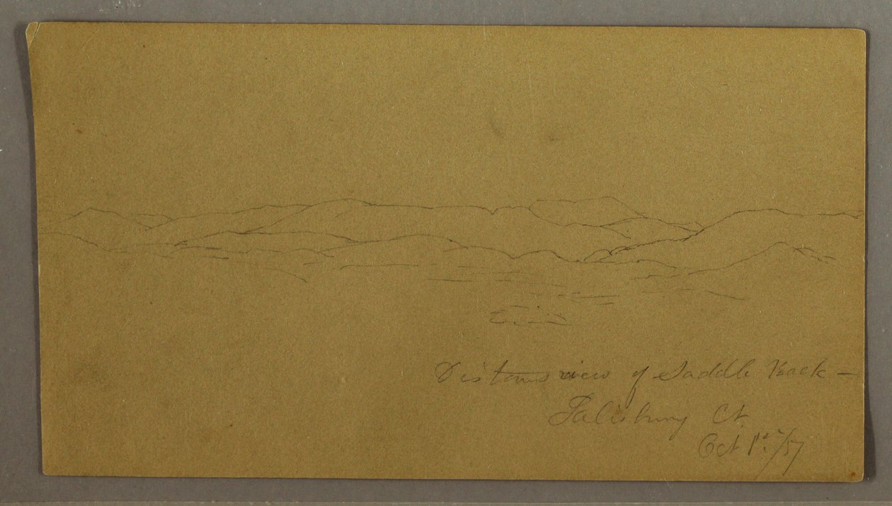 デッサン、サドルバック山遠景、メイン州、1867年10月1日 作： フレデリックエドウィン教会