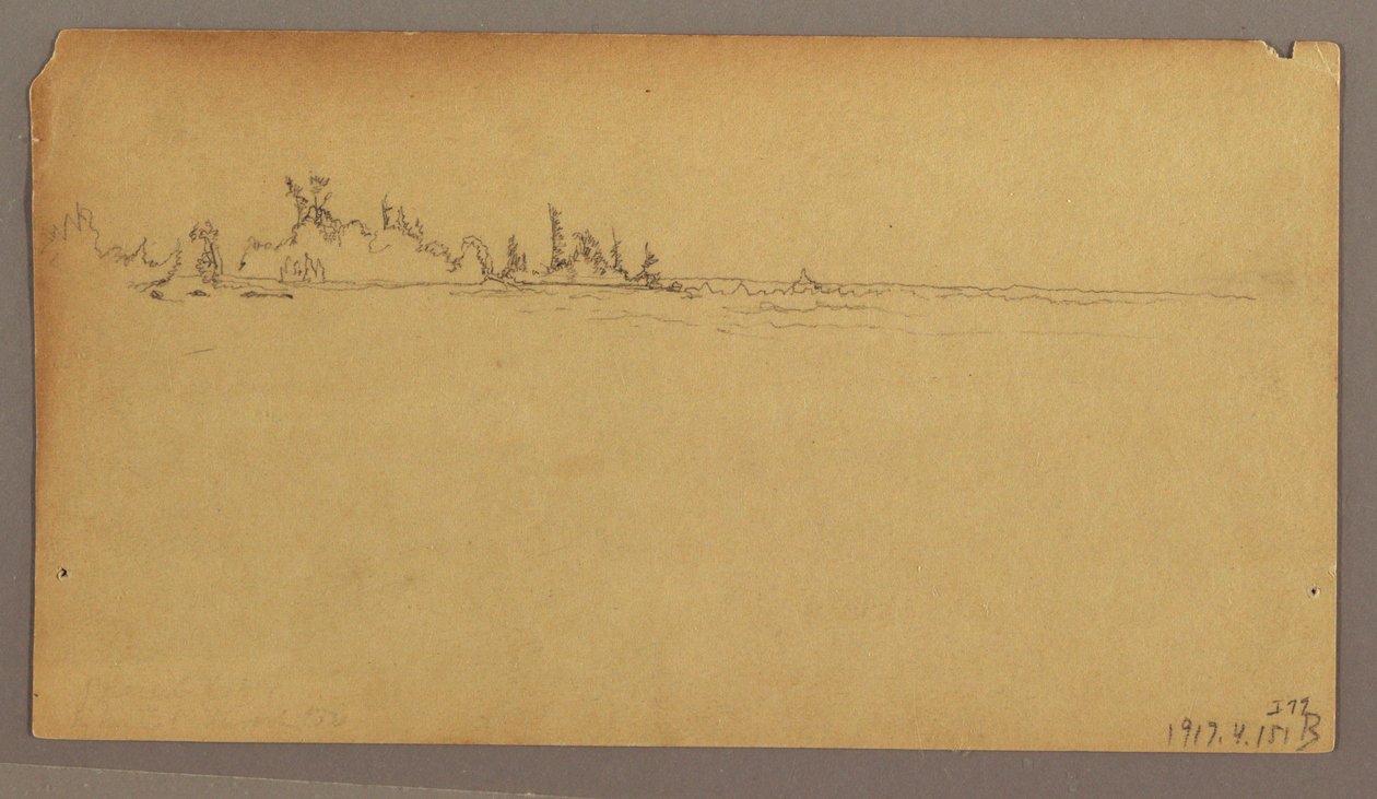 滝にかかる二重の虹、ナイアガラ川、おそらく1858年のデッサン 作： フレデリックエドウィン教会