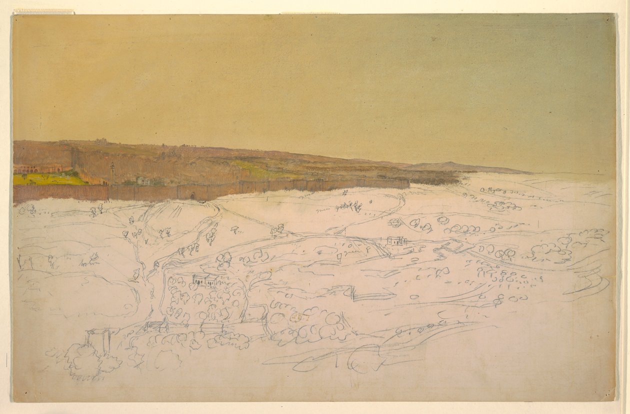 デッサン、エルサレム、全景、1868年4月（？ 作： フレデリックエドウィン教会