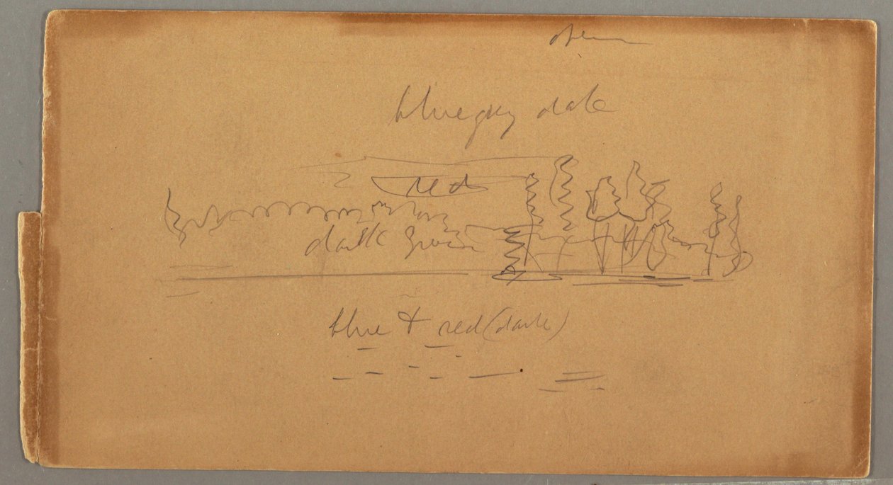 デッサン、湖と海岸、1876年頃か 作： フレデリックエドウィン教会