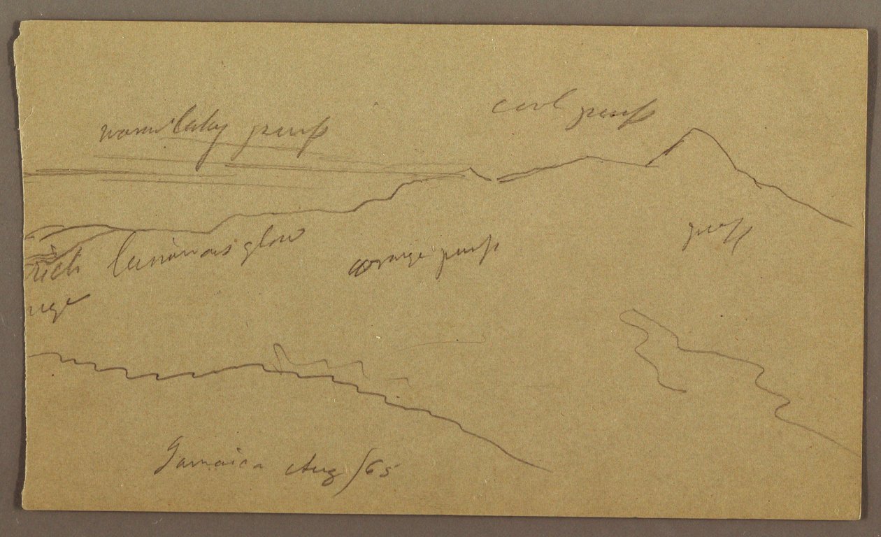 素描、風景、1865年8月 作： フレデリックエドウィン教会