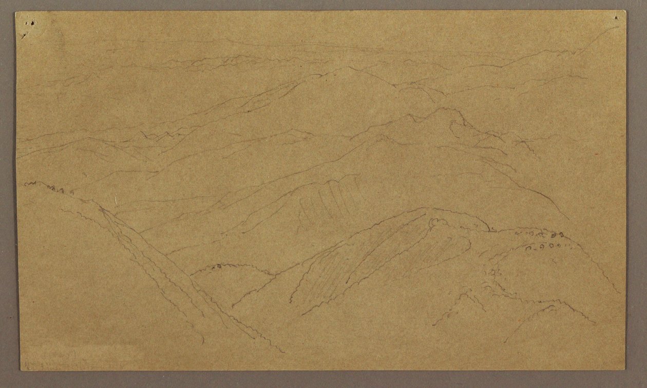 素描、風景；裏面：風景の中の木、空、1865年5月-8月 作： フレデリックエドウィン教会