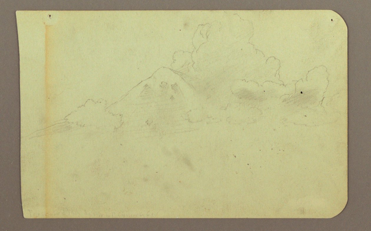 ドローイング、雲のある風景、裏面は山、1883年 作： フレデリックエドウィン教会