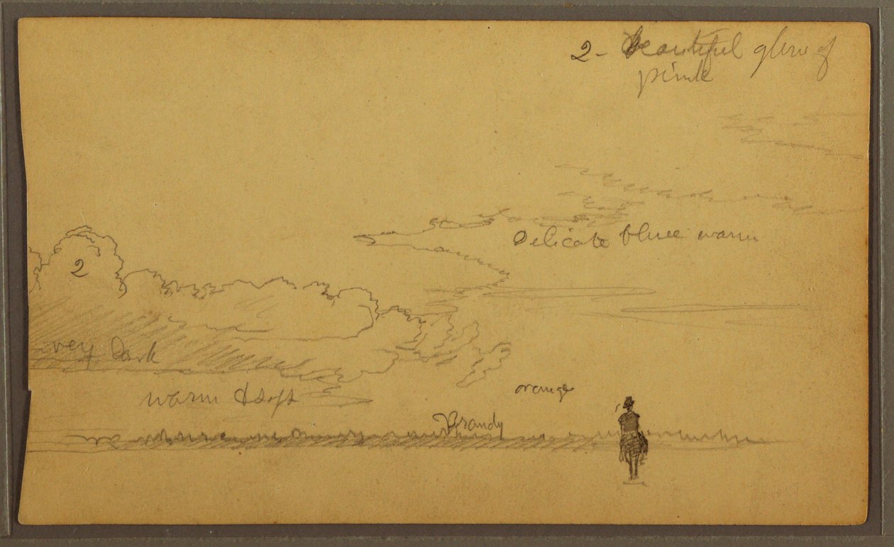 ドローイング、人物のいる風景、1857年 作： フレデリックエドウィン教会