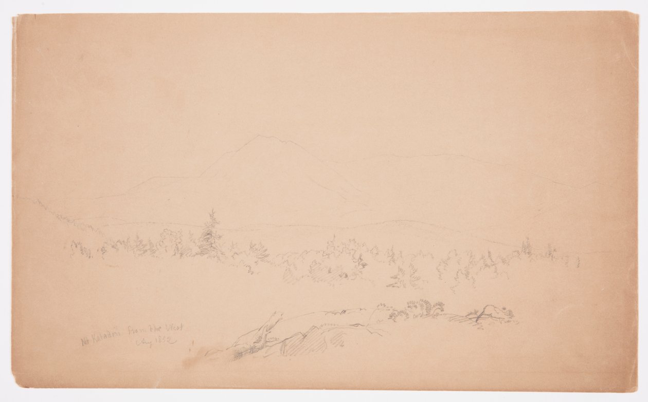 素描「西からのカタディン山」［西からカタディン山を見る］1852年8月 作： フレデリックエドウィン教会