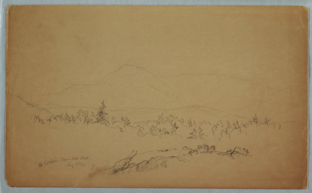 素描「西からのカタディン山」［西からカタディン山を見る］1852年8月 作： フレデリックエドウィン教会