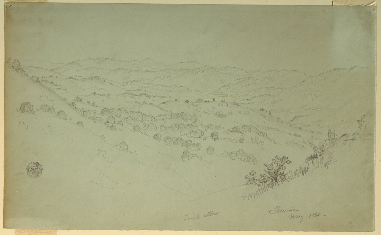 デッサン、山の風景、ジャマイカ、1865年 作： フレデリックエドウィン教会