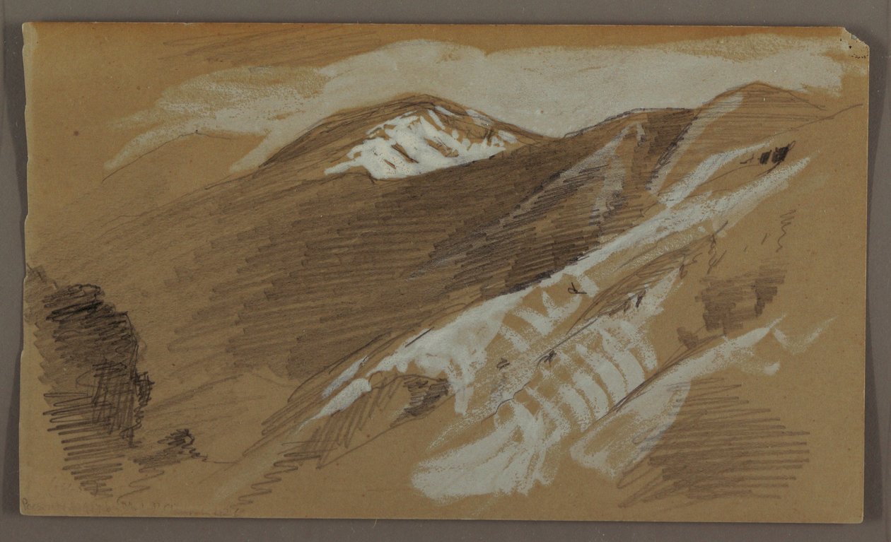 デッサン、山の風景、ジャマイカ、西インド諸島、1868年8月 作： フレデリックエドウィン教会